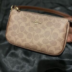 Coach Brown Wristlet Bag
